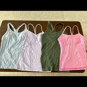 Set of 4 Lululemon shelf bra workout tops